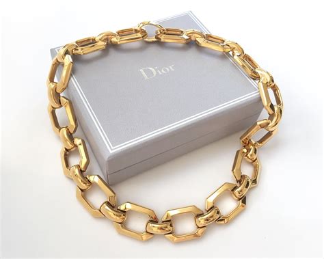 gold chain dior|genuine christian dior necklace.